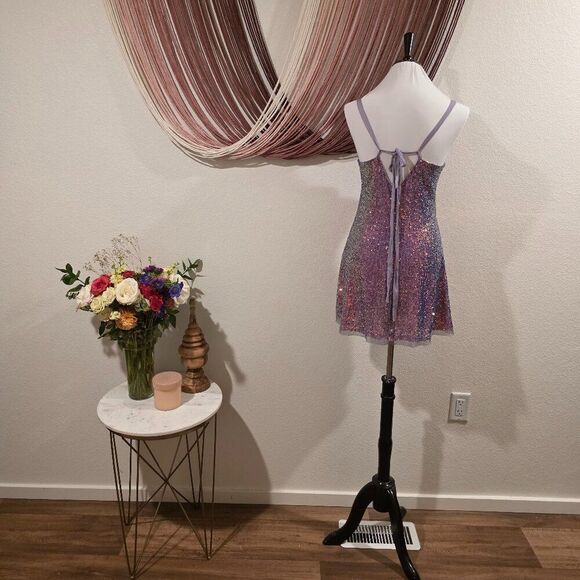 Intimately Free People Gold Rush Mini Dress Sz M - Picture 4 of 8